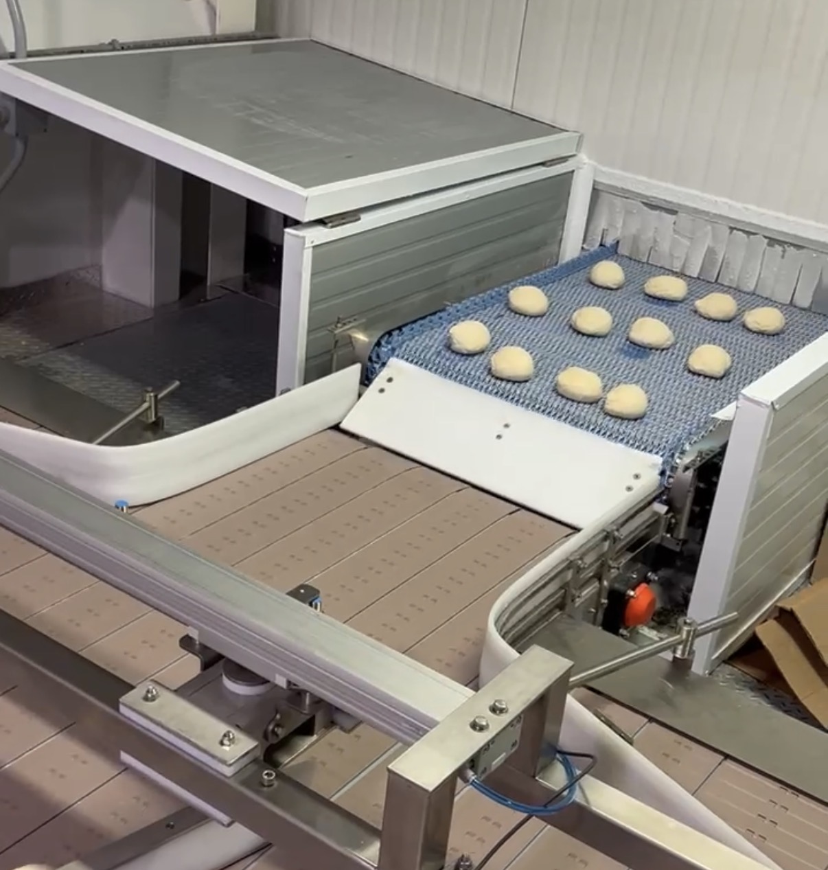 Commercial production of frozen pizza dough balls